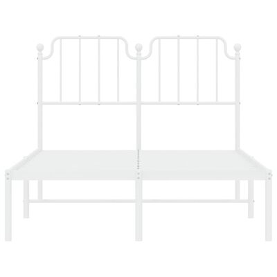 vidaXL Estrutura de cama com cabeceira 120x190 cm metal branco