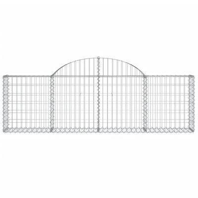 vidaXL Cestos gabião arqueados 9 pcs 200x30x60/80 cm ferro galvanizado