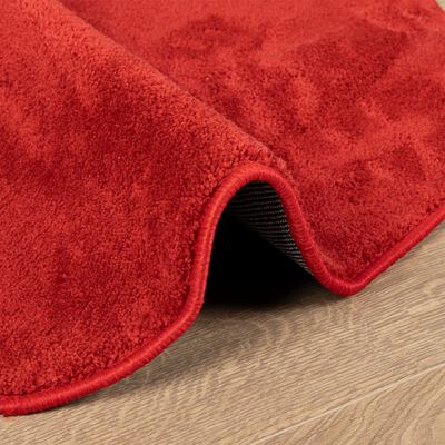 vidaXL Tapete de pelo curto OVIEDO Ø 200 cm vermelho