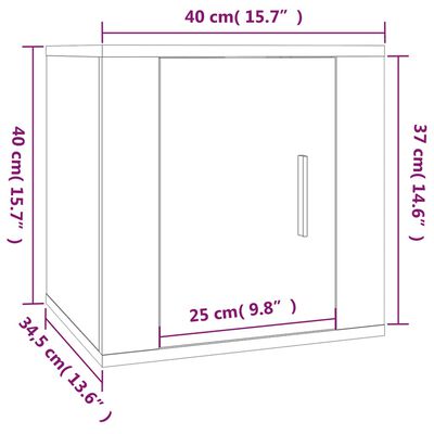 vidaXL Móveis de TV de parede 2 pcs 40x34,5x40 cm cinzento cimento