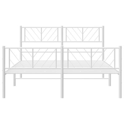 vidaXL Estrutura de cama com cabeceira e pés 120x200 cm metal branco