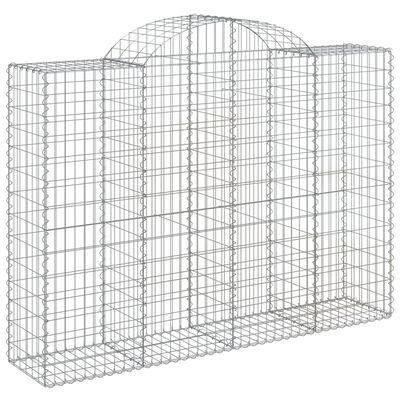 vidaXL Cestos gabião arqueados 30 pcs 200x50x140/160 ferro galvanizado