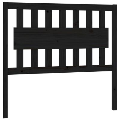 vidaXL Cabeceira de cama 105,5x4x100 cm pinho maciço preto