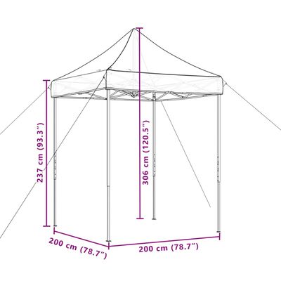 vidaXL Tenda para festas pop-up dobrável 200x200x306 bordô