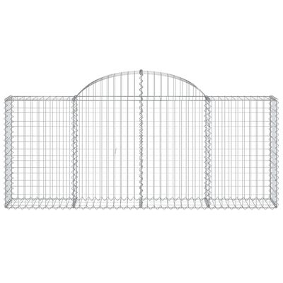 vidaXL Cestos gabião arqueados 3 pcs 200x30x80/100cm ferro galvanizado