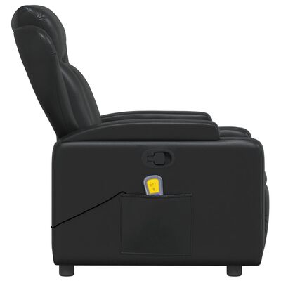 vidaXL Poltrona de massagens reclinável couro artificial preto