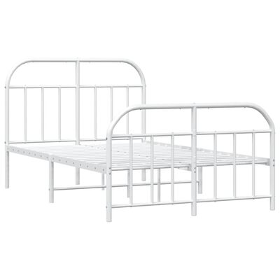 vidaXL Estrutura de cama com cabeceira e pés 120x200 cm metal branco