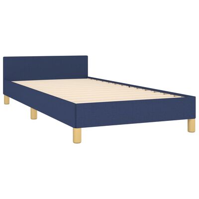 vidaXL Estrutura de cama c/ cabeceira 100x200 cm tecido azul