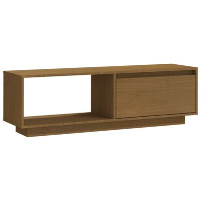 vidaXL Móvel de TV 110x30x33,5 cm pinho maciço castanho mel