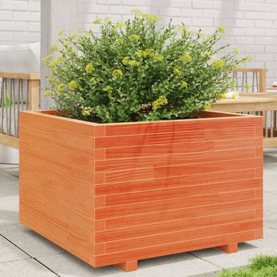 vidaXL Vaso/floreira de jardim 70x70x49,5 cm pinho maciço castanho mel