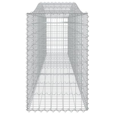 vidaXL Cestos gabião arqueados 2 pcs 400x50x80/100cm ferro galvanizado