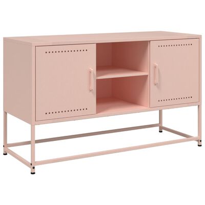 vidaXL Móvel de TV 100,5x39x60,5 cm aço rosa