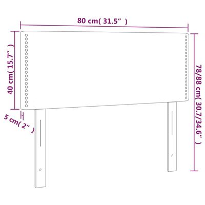 vidaXL Cabeceira de cama tecido 80x5x78/88 cm azul