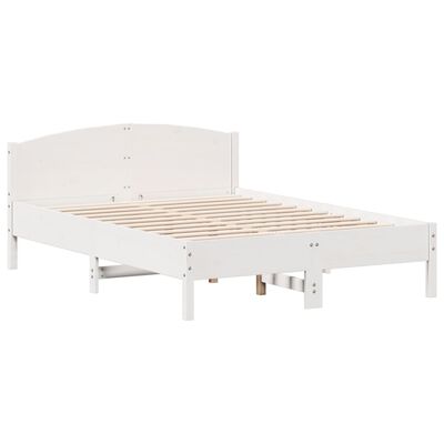 vidaXL Cama sem colchão 135x190 cm madeira de pinho maciça branco