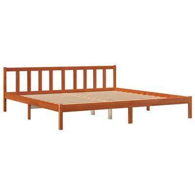 vidaXL Cama sem colchão 180x200 cm pinho maciço castanho-mel