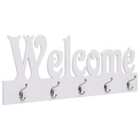 vidaXL Cabide de parede WELCOME 74x29,5 cm branco