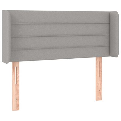 vidaXL Cabeceira de cama c/ luzes LED tecido 83x16x78/88cm cinza-claro