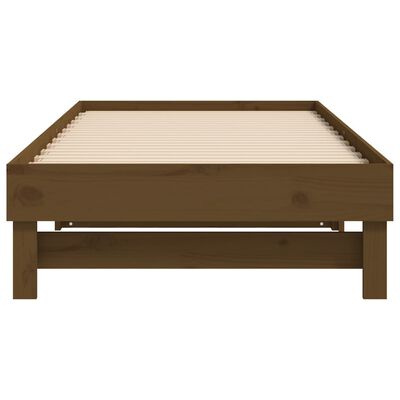 vidaXL Estrutura sofá-cama de puxar 2x(90x190)cm pinho maciço castanho