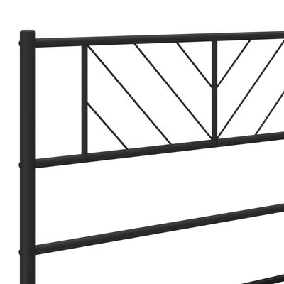 vidaXL Estrutura de cama com cabeceira e pés 193x203 cm metal preto