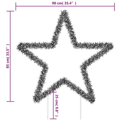 vidaXL Decoração estrela de Natal c/ luz e estacas 115 luzes LED 85 cm