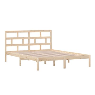 vidaXL Estrutura de cama king 150x200 cm madeira maciça