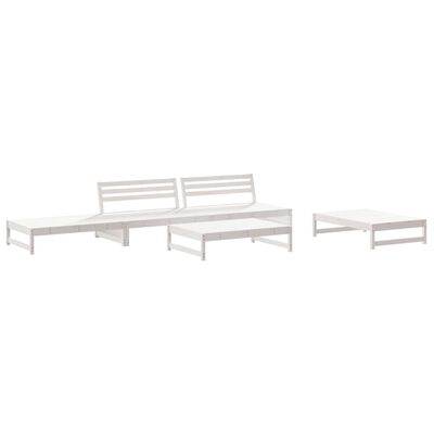 vidaXL 5 pcs conjunto lounge de jardim madeira de pinho maciça branco