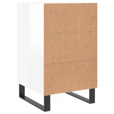 vidaXL Mesa de cabeceira 40x40x66cm derivados madeira branco brilhante