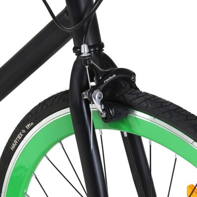 vidaXL Bicicleta de mudanças fixas 700c 51 cm preto e verde