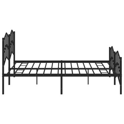 vidaXL Estrutura de cama com cabeceira e pés 193x203 cm metal preto