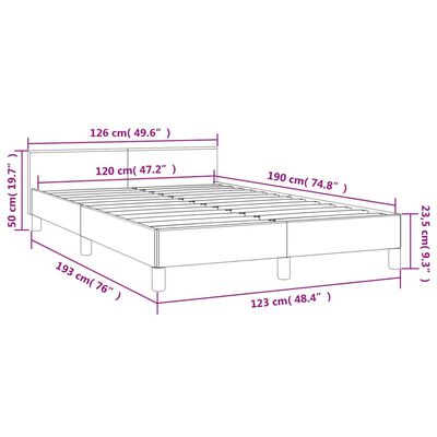 vidaXL Estrutura de cama com cabeceira 120x190 cm tecido cinza-escuro