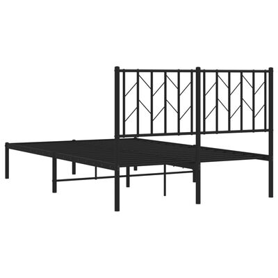 vidaXL Estrutura de cama com cabeceira 120x190 cm metal preto