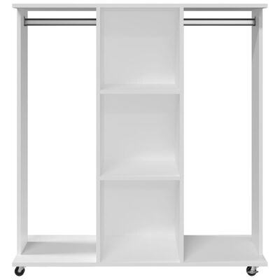 vidaXL Roupeiro com rodas 102x38x110 cm derivados de madeira branco