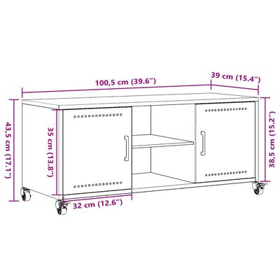 vidaXL Móvel de TV 100,5x39x43,5 cm aço rosa