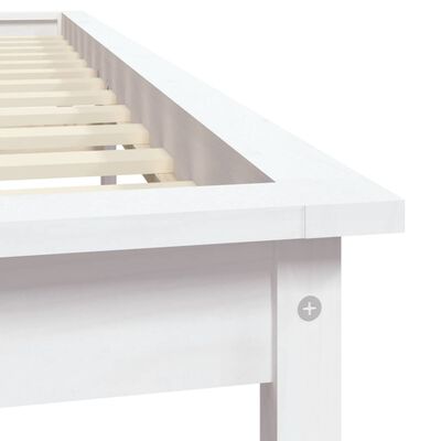 vidaXL Estrutura de cama de casal 135x190 cm pinho maciço branco