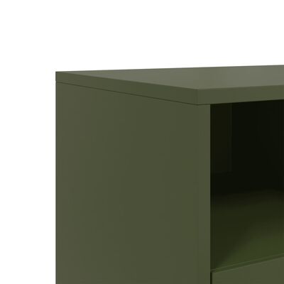 vidaXL Móvel de TV 68x39x60,5 cm aço verde azeitona