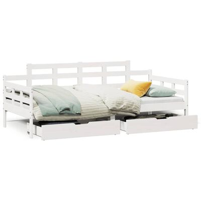 vidaXL Sofá-cama com gavetas 80x200 cm madeira de pinho maciça