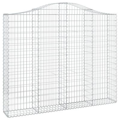 vidaXL Cestos gabião arqueados 8pcs 200x30x160/180cm ferro galvanizado