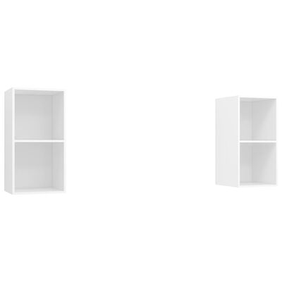 vidaXL Armários de parede para TV 2 pcs derivados de madeira branco