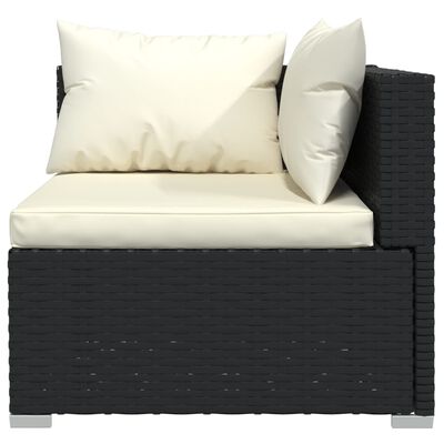 vidaXL 14 pcs conjunto lounge de jardim c/ almofadões vime PE preto