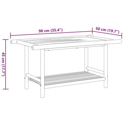 vidaXL Mesa de centro 90x50x45 cm bambu