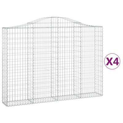 vidaXL Cestos gabião arqueados 4pcs 200x30x140/160cm ferro galvanizado