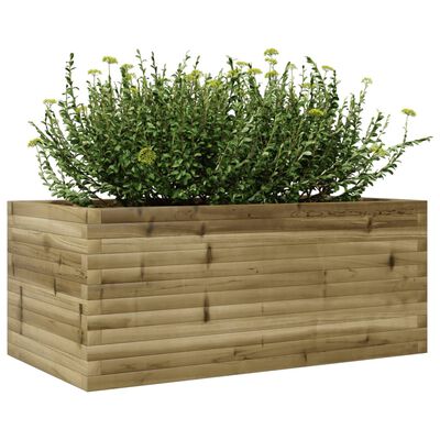 vidaXL Vaso/floreira de jardim 110x60x45,5 cm madeira pinho impregnada