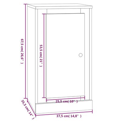 vidaXL Aparador 37,5x35,5x67,5 cm derivados de madeira cinza cimento