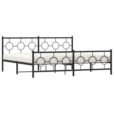 vidaXL Estrutura de cama com cabeceira e pés 200x200 cm metal preto