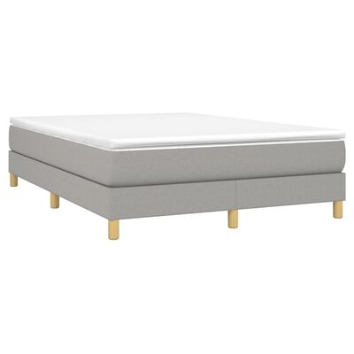 vidaXL Cama com molas/colchão 140x190 cm tecido cinzento-claro