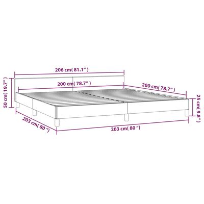 vidaXL Estrutura de cama sem colchão 200x200 cm tecido castanho-escuro