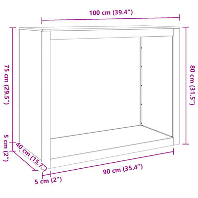 vidaXL Suporte para lenha 100x40x80 cm aço verde