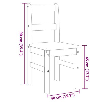 vidaXL Cadeiras de jantar 2 pcs Panama 40x46x90 cm pinho maciço cinza