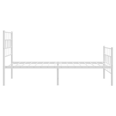 vidaXL Estrutura de cama com cabeceira e pés 75x190 cm metal branco