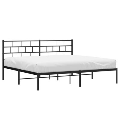 vidaXL Estrutura de cama com cabeceira 183x213 cm metal preto